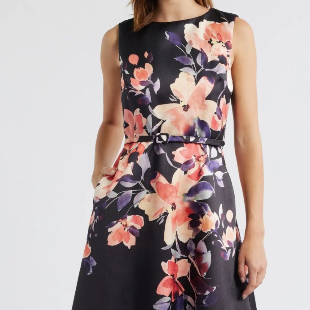 Julia Jordan  Placed Floral Cocktail Midi Dress - Picture 3 of 5